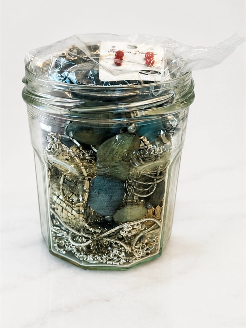 Assorted Silver-Tone Jewelry Collection in Green and Blue Accents